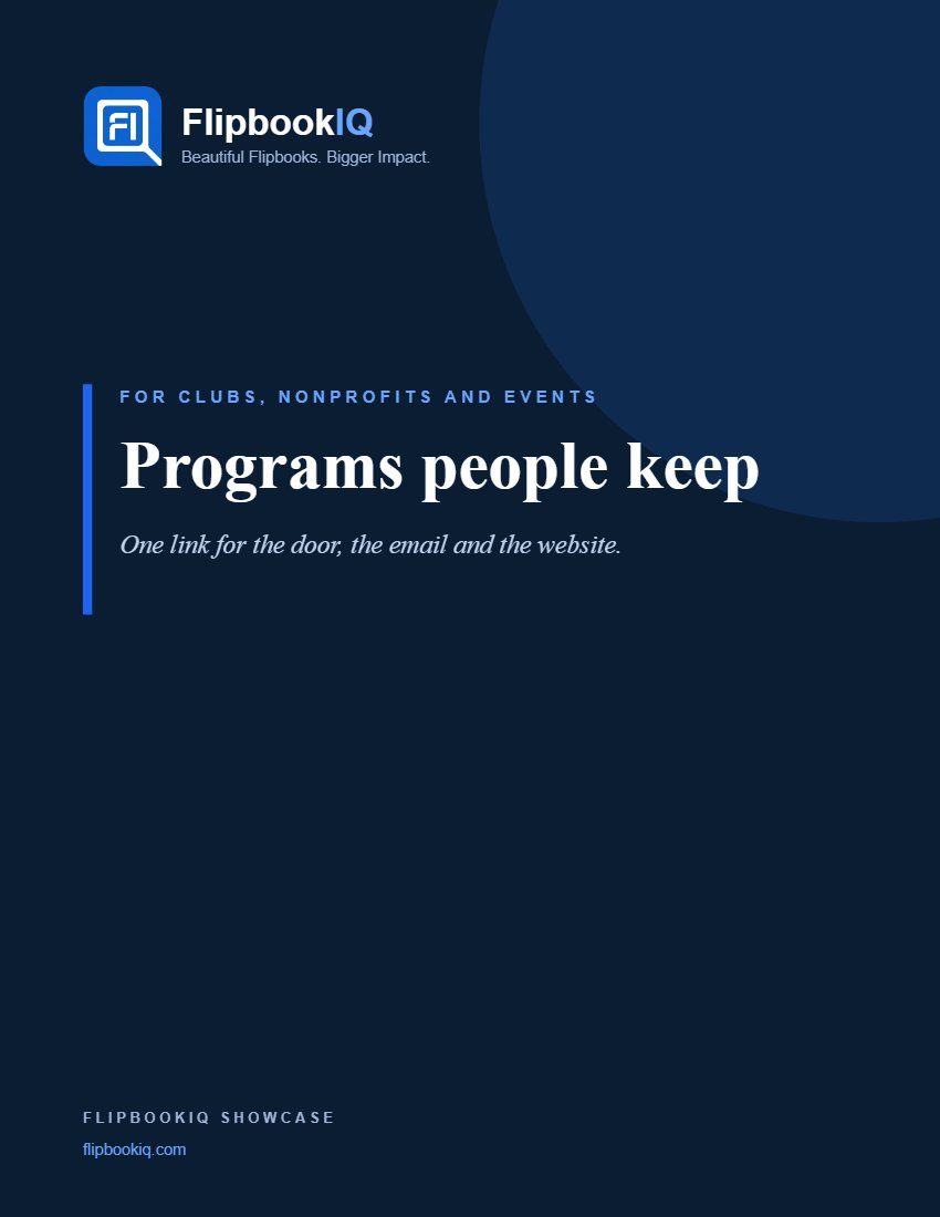 Cover of For clubs, nonprofits and events: programs people keep