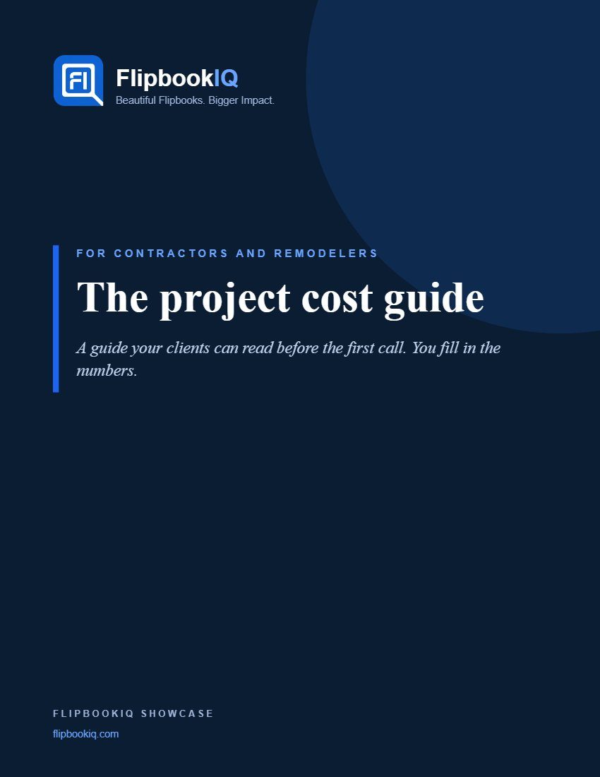 Cover of For contractors: a project cost guide your clients keep