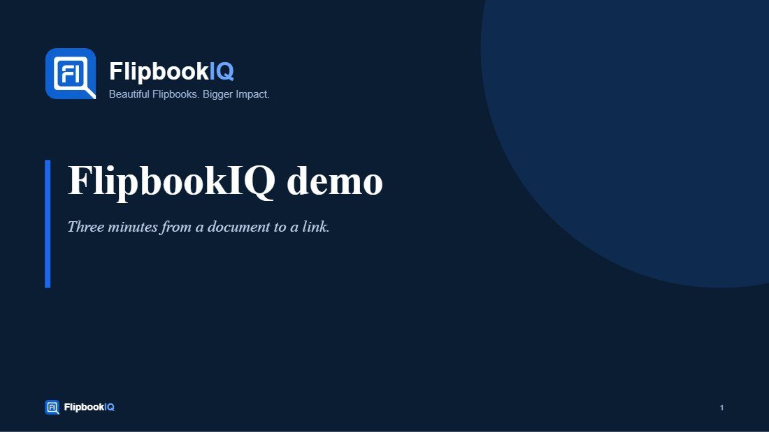 Cover of FlipbookIQ demo walkthrough