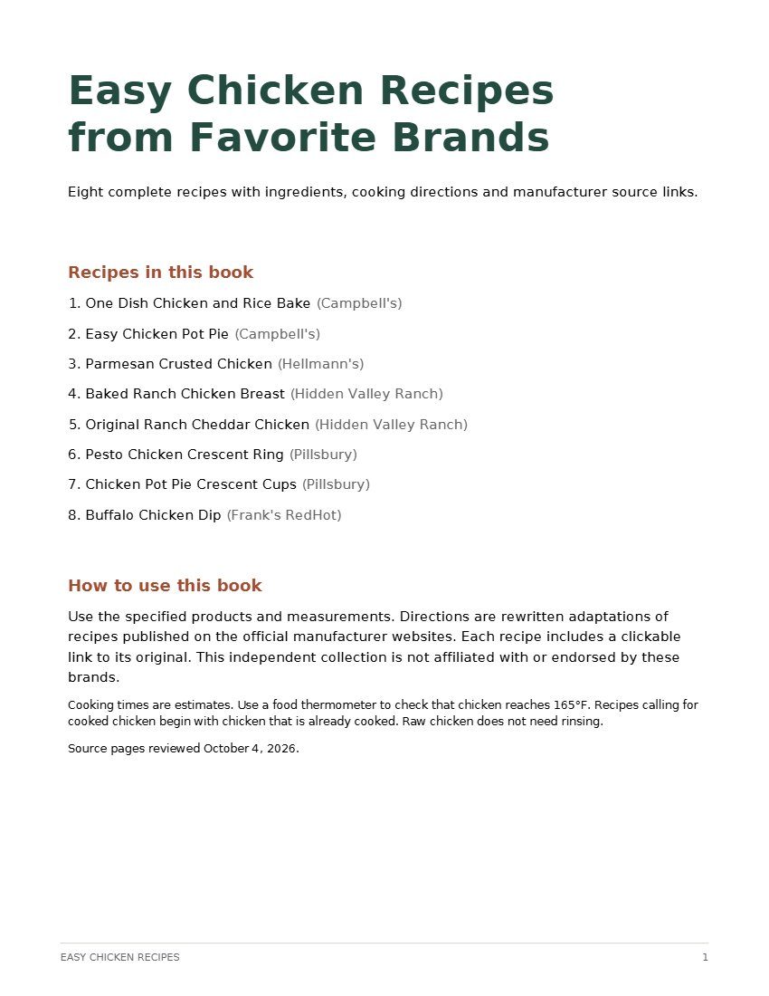 Cover of Easy Chicken Recipes