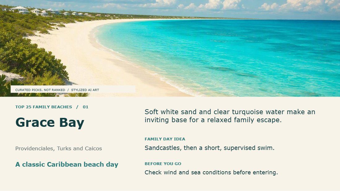 Cover of Top Family Beaches Worldwide (slides)