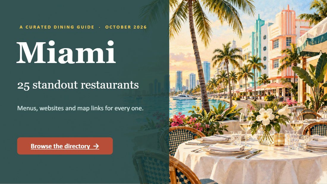 Cover of Miami Dining Guide, illustrated