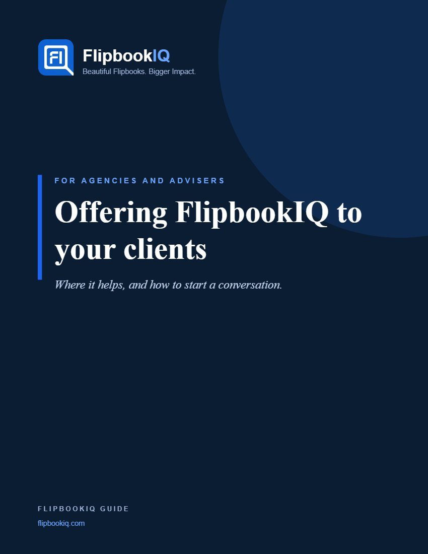 Cover of Offering FlipbookIQ to your clients