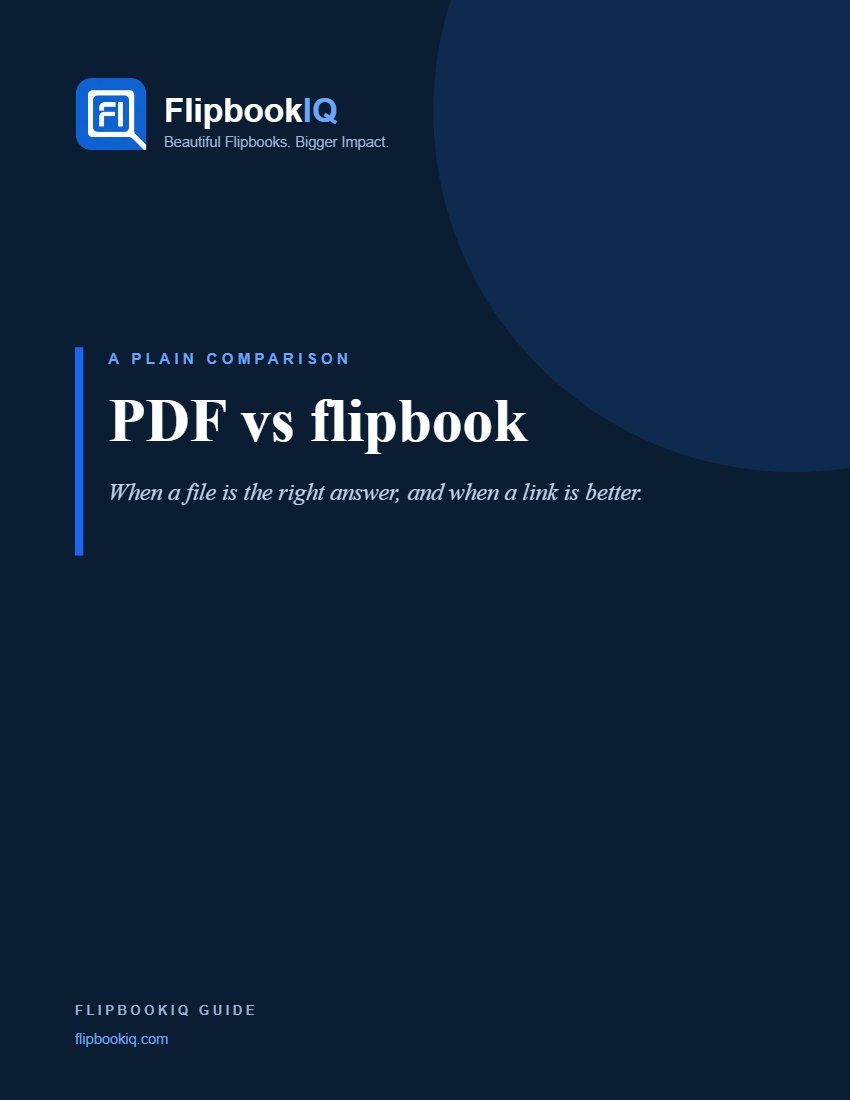 Cover of PDF vs flipbook: which should you send?