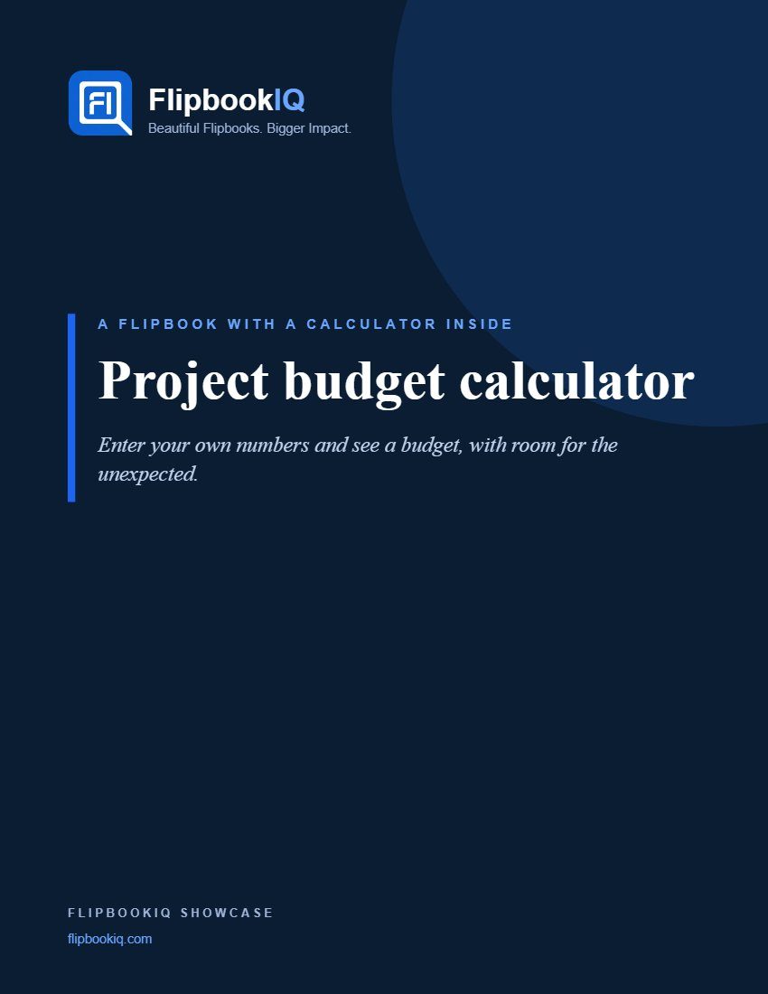 Cover of A project budget calculator for contractors