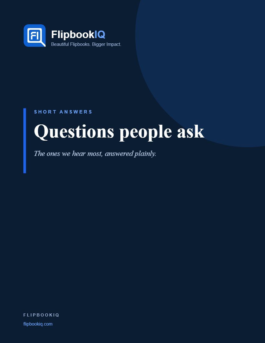 Cover of Questions people ask about FlipbookIQ