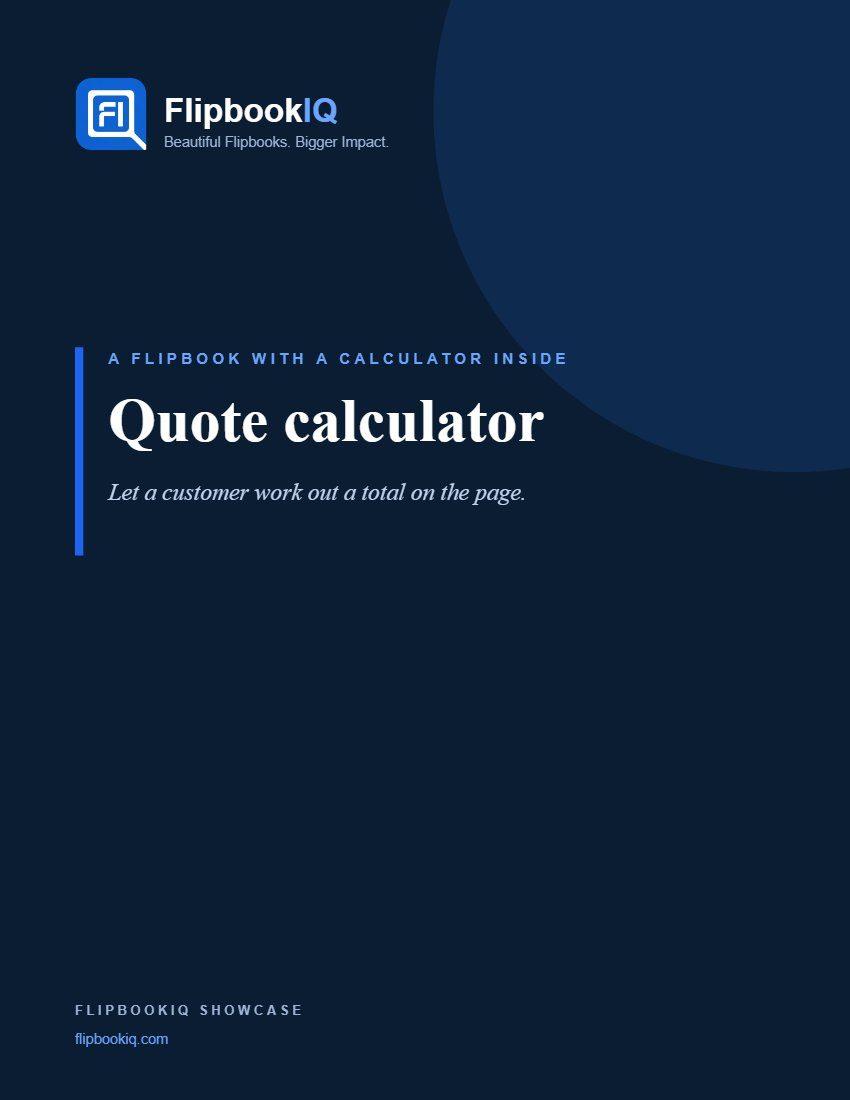 Cover of A quote calculator inside a price list