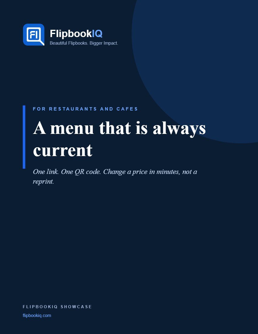 Cover of For restaurants: a menu that is always current